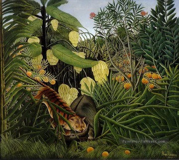  Combat Tableaux - Combat d’un tigre et d’un buffle Henri Rousseau post impressionnisme Naive primitivisme